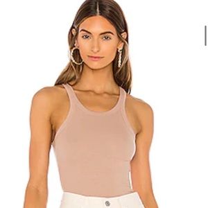 NEW LNA Ribbed Skinny Racer Tank in Nude!